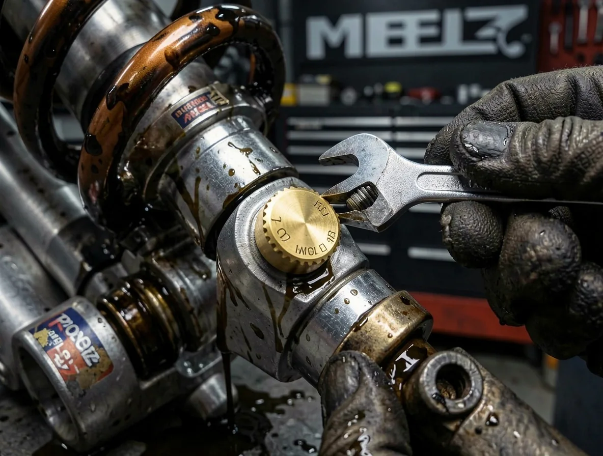 Réglage de suspensions moto à l'atelier de Metz