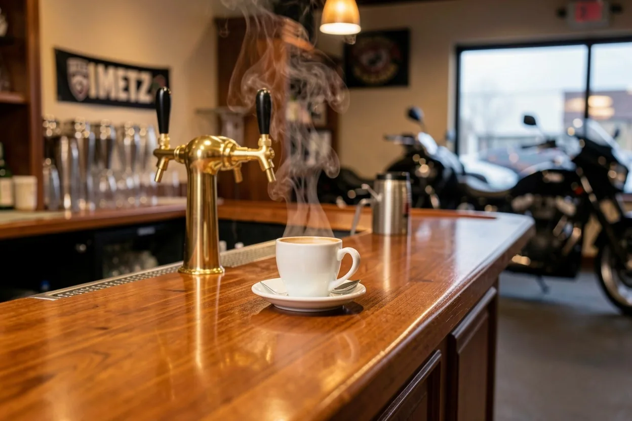 Comptoir lounge et échanges au club