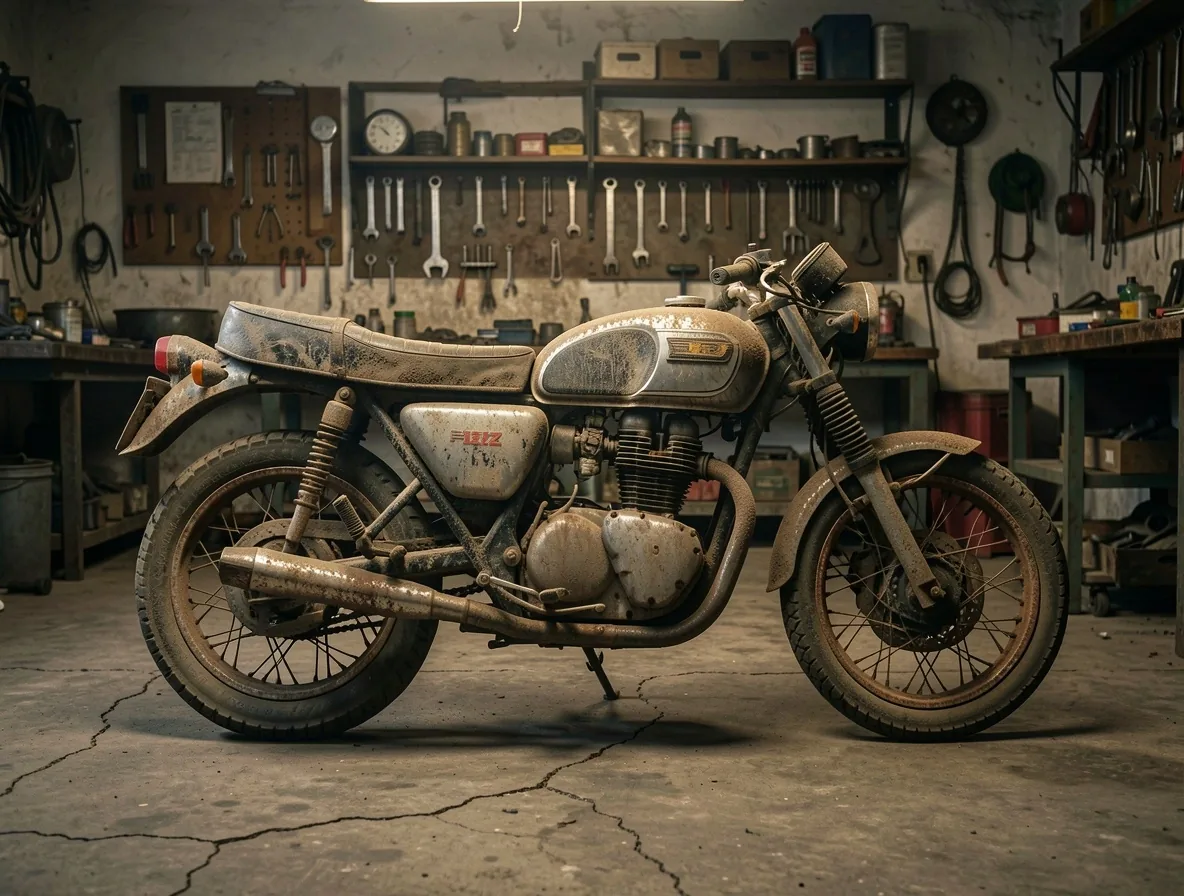 Moto ancienne avant restauration