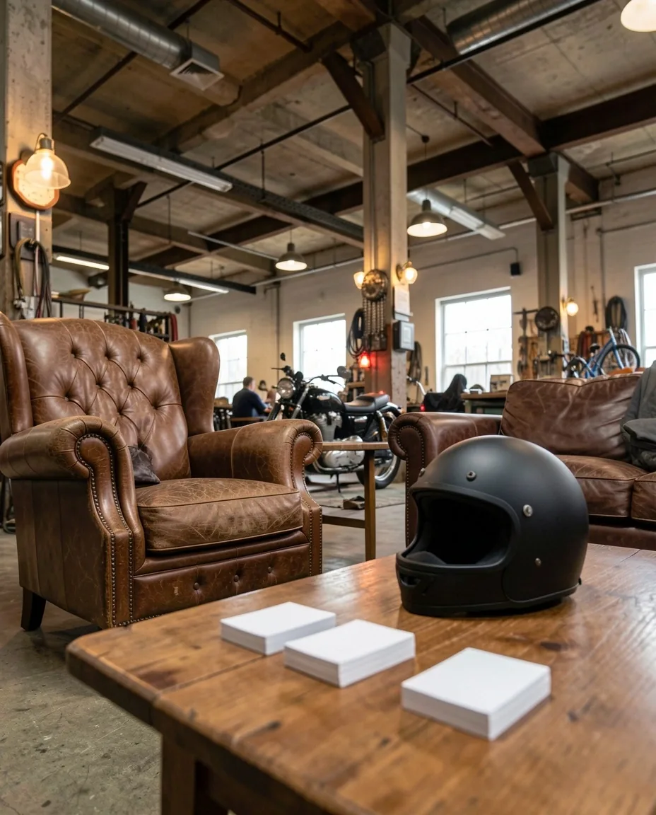 Salon lounge du club de poker pour motards
