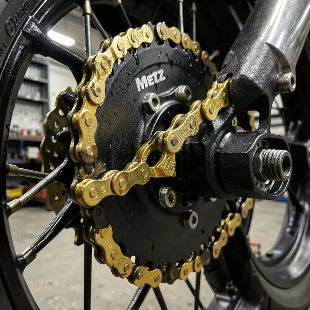 Transmission chaîne renforcée et couronne